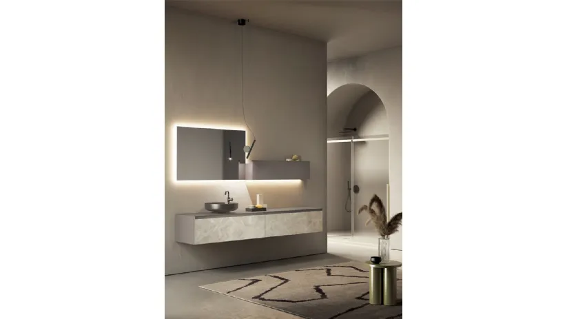 Mobile da Bagno sospeso con frontali in gres Yoko 06 di Ardeco