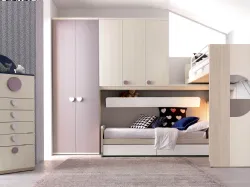 Cameretta angolare in melaminico Alpha Letto a Soppalco E040 di Doimo Cityline