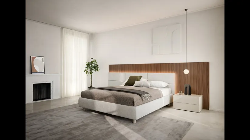Comodino in laccato lucido Easy System di Novamobili