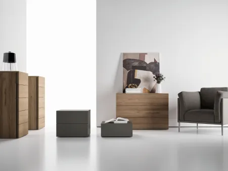 Gruppo Notte Brand in melaminico effetto legno o laccato di Spagnol Mobili