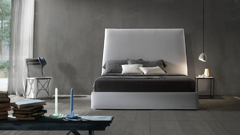 Letto con testiera Tatami alto con contenitore di Excò
