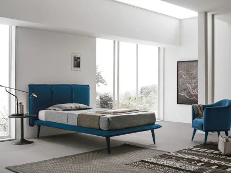 Letto in tessuto con testiera trapuntata Itaca alla Francese di Target Point