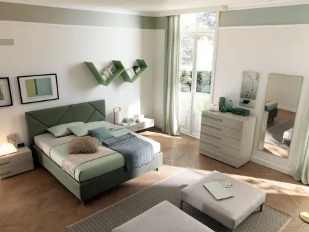 Letto in ecopelle con testiera NC104 di Moretti Compact