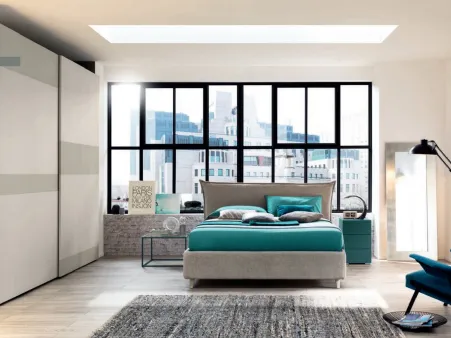 Letto matrimoniale in tessuto con testiera NC105 Moretti Compact