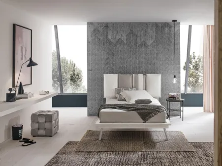 Letto Santorini alla Francese con testiera in tessuto imbottito di Target Point