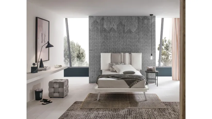 Letto Santorini alla Francese con testiera in tessuto imbottito di Target Point