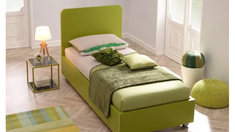 Letto singolo in laccato Bosco con testiera Fillet SC118 Moretti Compact