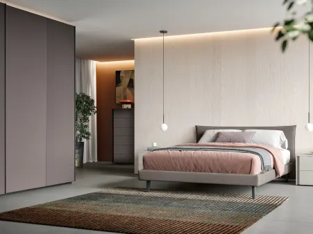 Letto matrimoniale con testiera Step di Spagnol Mobili