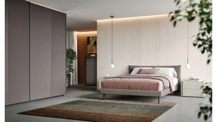 Letto matrimoniale con testiera Step di Spagnol Mobili