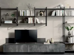 Libreria Living Mood sistema Metro color Antracite di Scavolini