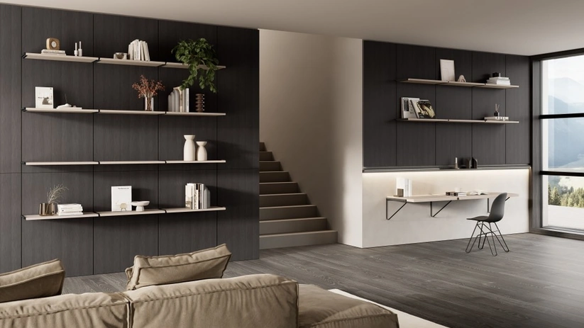 Libreria Living Stilo Urban Bronze di Scavolini