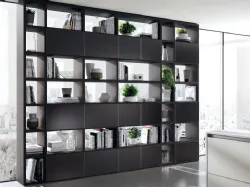 Libreria divisoria Living Tetrix Fluida in vetro laccato di Scavolini