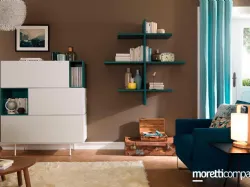 Libreria moderna in laccato opaco Flexa LV202 di Moretti Compact