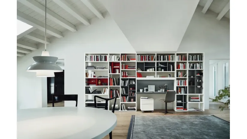 Libreria Modo M6C89 in laccato opaco di Sangiacomo