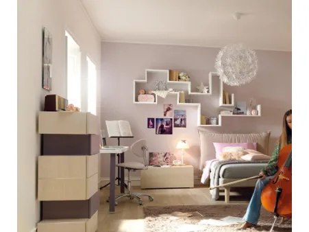 Libreria sospesa in laccato bianco YC306 Moretti Compact