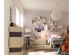 Libreria sospesa in laccato bianco YC306 Moretti Compact