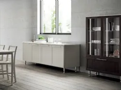 Madia Living Carattere in Laccato opaco Grigio Chiaro di Scavolini