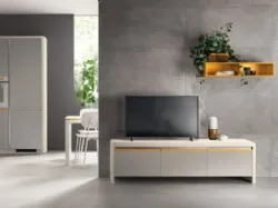 Madia Living Dandy Plus Grigio Velo e Giallo Senape di Scavolini