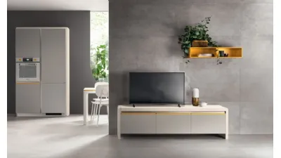 Madia Living Dandy Plus Grigio Velo e Giallo Senape di Scavolini