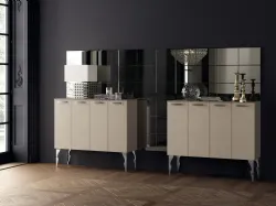 Madia Living Exclusiva alta in Pelle Grigio Perla di Scavolini