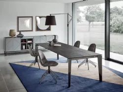 Madia Pica Legno Laccato Decorato Grigio chiaro di Bontempi