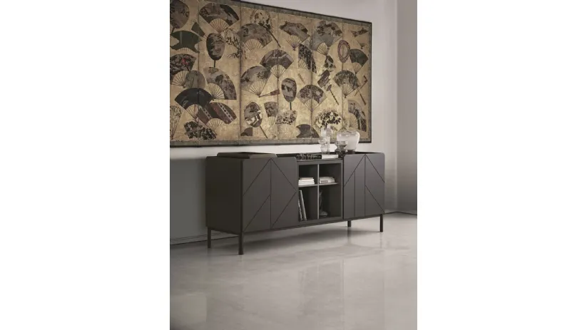 Madia Pica in Legno Laccato Decorato Moka di Bontempi