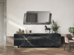 Madia Sideboard 04 in finitura marmo nero di Scavolini