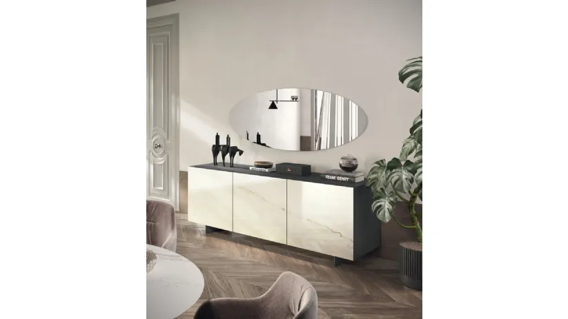 Madia Sideboard 04 in finitura lincoln oro di Scavolini