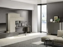 Parete Attrezzata in melaminico con scrivania Living 850 di Spagnol Mobili