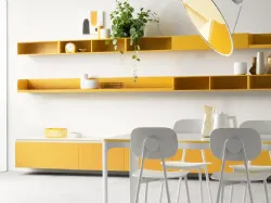 Parete Attrezzata Living Dandy Plus Giallo Senape di Scavolini