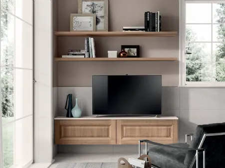 Parete Attrezzata Living Easy in Rovere Atzeco di Scavolini