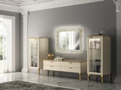 Parete Attrezzata Living Exclusiva in laccato opaco Beige di Scavolini