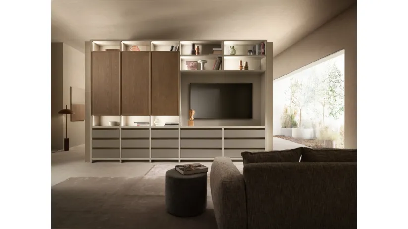 Parete Attrezzata Living Poetica 01 di Scavolini