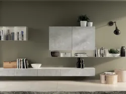 Parete Attrezzata Living Sax in decorativo Concrete Light di Scavolini