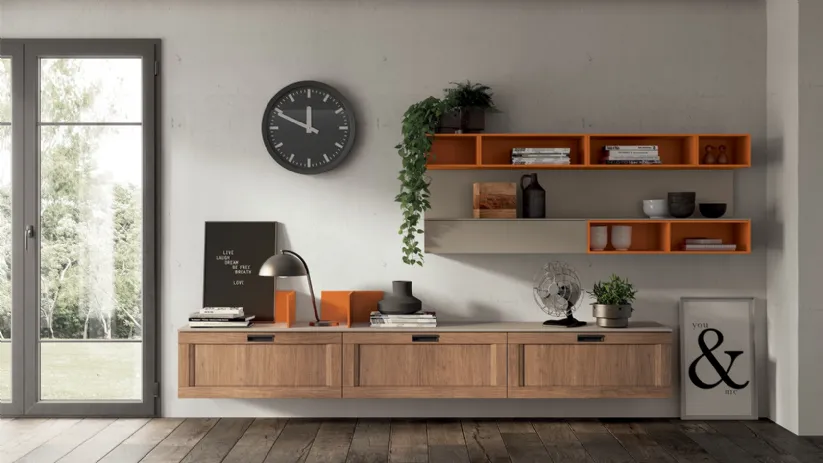 Parete Attrezzata Living Sax in Rovere Land di Scavolini