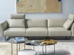 Divano lineare in pelle 4U di Calia