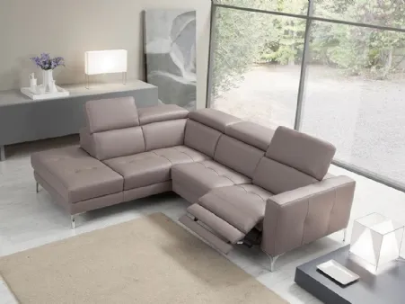 Divano relax angolare in pelle Matt di Egoitaliano