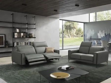 Divano relax lineare in pelle Gary di Egoitaliano