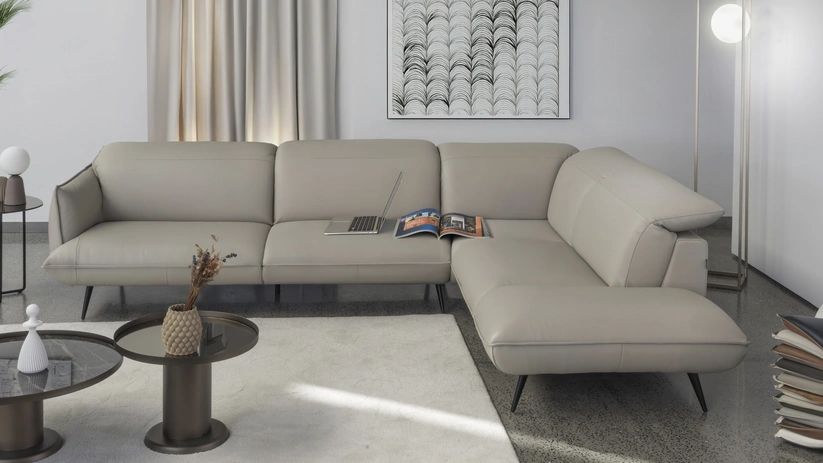 Divano angolare in pelle Mannequin di Calia