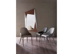 Sedia in pelle trapuntata Betta di Ozzio