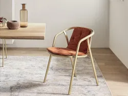Sedia Ines in acciaio laccato e tessuto di Bontempi