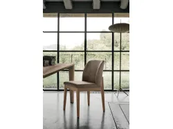 Sedia Salisburgo con struttura in legno verniciato e seduta in morbido tessuto Soft Touch Vintage di Target Point