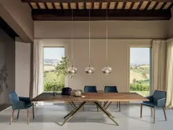 Sedia Sally in cuoio di Bontempi