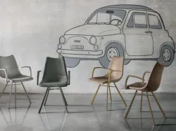 Sedia Maiorca Poltroncina con braccioli rivestita in tessuto soft touch vintage di Target Point