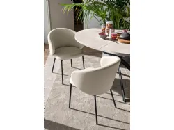 Sedia in tessuto con gambe in metallo Tuka Imbottita di Connubia