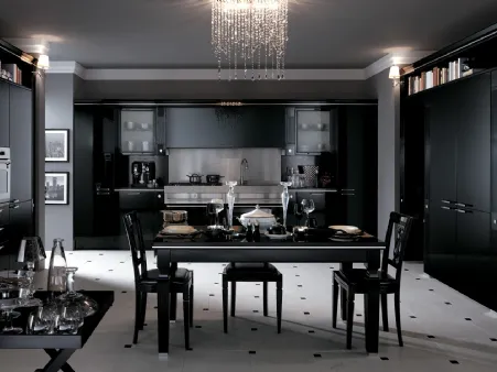 Cucina Classica Baccarat in laccato lucido Nero di Scavolini