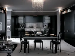 Cucina Classica Baccarat in laccato lucido Nero di Scavolini