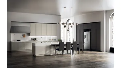 Cucina Moderna Carattere laccato Tortora e Grigio Ferro di Scavolini