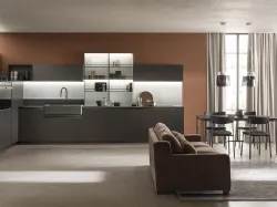 Cucina Moderna DeLinea laccato opaco Grigio Ferro di Scavolini