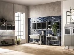 Cucina Moderna Diesel Open Workshop in Acciaio Soft di Scavolini